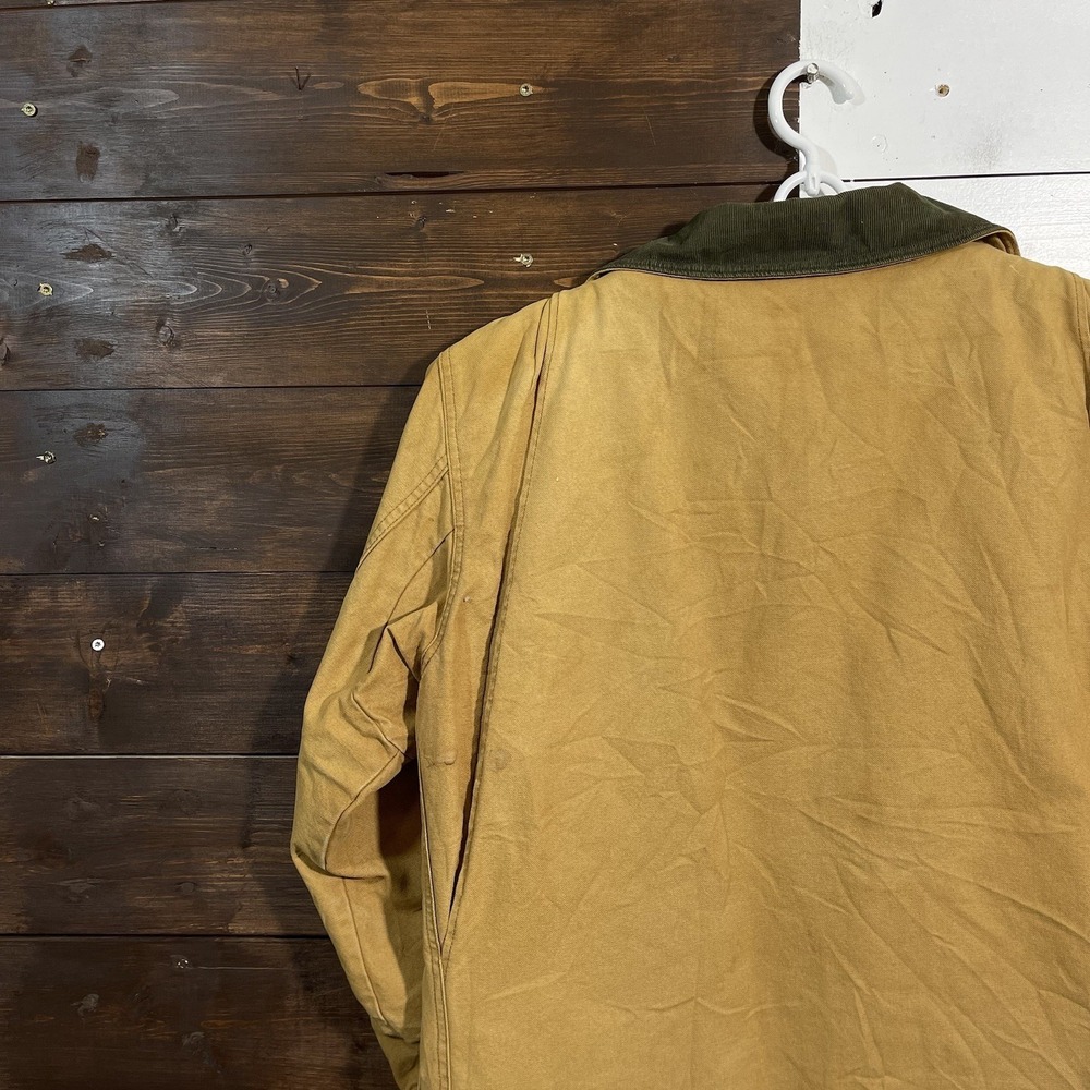 Vintage 80s LL Bean Womens Large Oversized‎ Jacket Canvas Plaid Chore Jacket - Picture 11 of 12